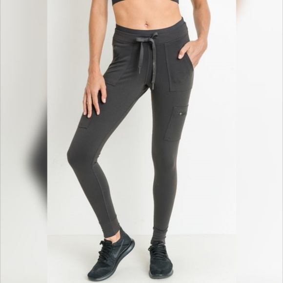 Mono B Pants - New Skinny Cargo Hybrid Full Leggings Charcoal